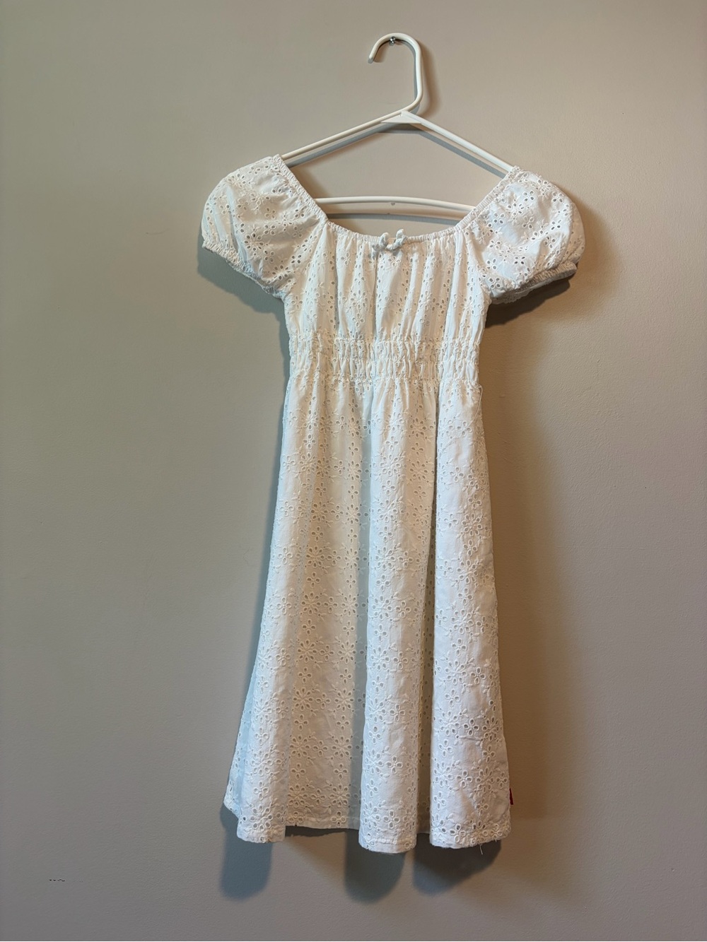 Levi's White Eyelet Puff-Sleeve Dress for Girls